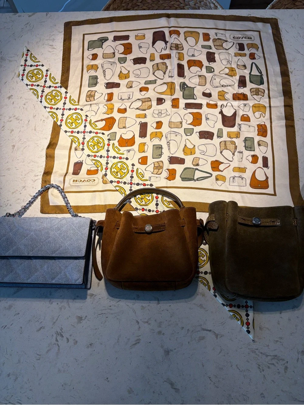 Tory Burch BUNDLE;  3 Tory bags, Coach scarf,  Tory Twilly all under one Bundle